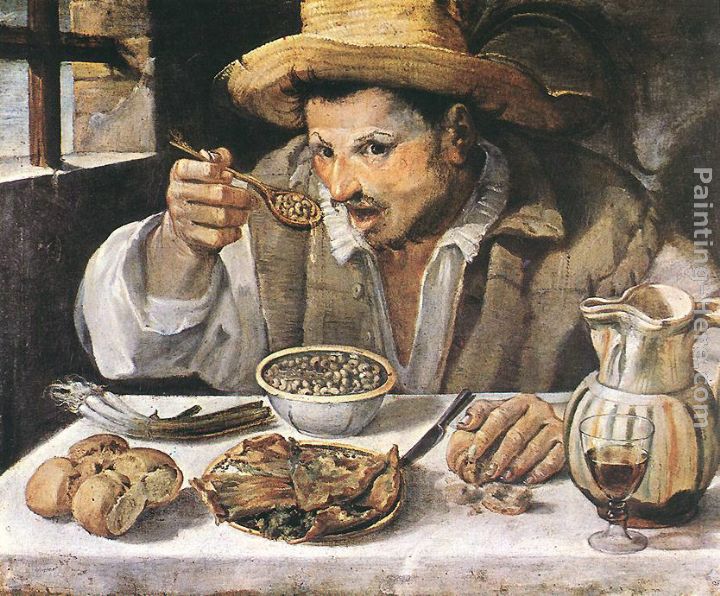 The Bean Eater painting - Annibale Carracci The Bean Eater art painting
